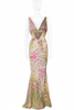 Roberto Cavalli Mulit Color Floral Print Chiffon Dress Gown