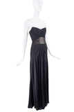 Roberto Cavalli Black Beaded Corset Bustier Gown