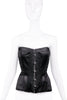 Roberto Cavalli Black Fishnet Silk Satin Boned Bustier Corset 2004