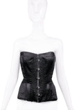 Roberto Cavalli Black Fishnet Silk Satin Boned Bustier Corset 2004