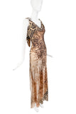 Roberto Cavalli Leopard Silk Ruffle Old Hollywood Slip Dress Gown Reversible (Copy)