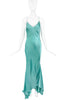 Roberto Cavalli Blue Turquoise Silk Slip Dress Gown Spring 2004