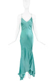 Roberto Cavalli Blue Turquoise Silk Slip Dress Gown Spring 2004
