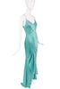 Roberto Cavalli Blue Turquoise Silk Slip Dress Gown Spring 2004