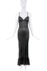 Roberto Cavalli Black Silk Stretch Fish Tail Slip Dress Gown
