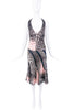 Roberto Cavalli Brown White Pink Giraffe Print Silk Lace Up Corset Halter Neck Top Runway 2003/2004