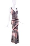 Roberto Cavalli Pink & Brown Giraffe Print Skirt Runway 2003/2004