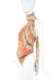 Roberto Cavalli Pink Orange Rose Creme Diamond Print Asymmetric Wrap Neck Body Suit Top