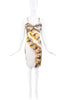 Roberto Cavalli White Gold Chain Print Ruched Dress Menswear FW09