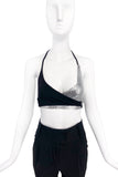 Paco Rabanne Style Chainmail Silver Black Bikini Top