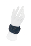 Chanel Black Resin Cuff Bracelet with Bronze Stud Details