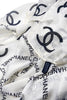Chanel Black and White Silk CC Logo Oversize Scarf