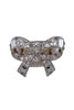 Chanel Silver Crystal Bow Silver Ring
