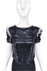Chanel " Paris - London" Black Chainmail Top with Ruffle Shoulder Details PreFall2008 #