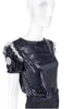 Chanel " Paris - London" Black Chainmail Top with Ruffle Shoulder Details PreFall2008 #