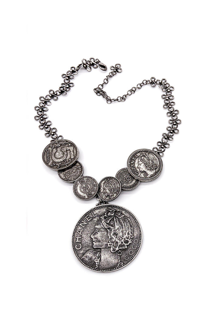 Chanel Gunmetal Coin Necklace SS2003