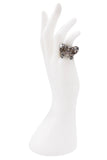 Chanel Silver Crystal Bow Silver Ring