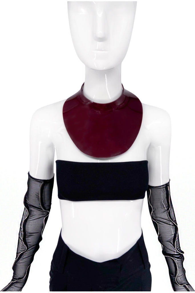 Chanel Maroon Resin Lucite Breast Plate Bib Fall 2007