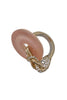 Chanel Gold and Diamond Ring with Rose Quartz Circle