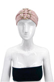 Chanel Pink Tweed Headband with Chain Link Detail