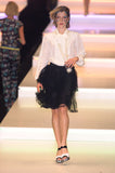Chanel Black Floral Lace Tiered Skirt SS2001