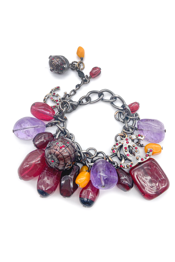 Chanel Gemstone Charm Bead Boho Bracelet