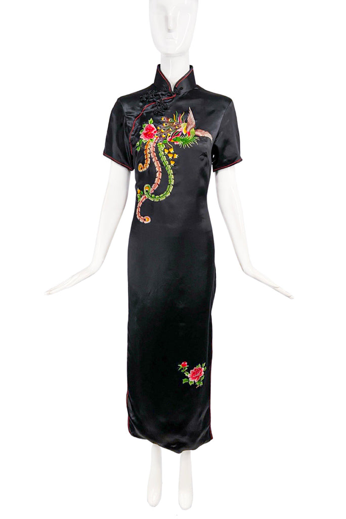 Vintage 1960's Golden Bee Chinoiserie Embroidered Dress Gucci Style
