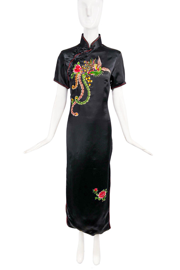 Vintage 1960's Golden Bee Chinoiserie Embroidered Dress Gucci Style