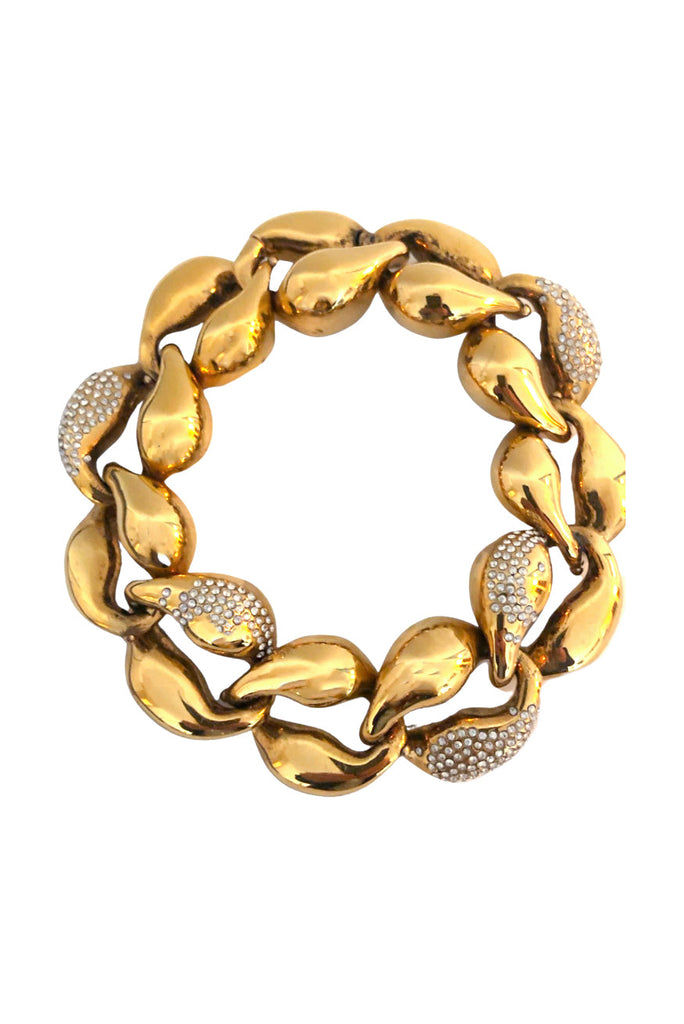Chloé "Trudie" Gold Chain Link Bracelet with Crystal Rhinestone Details