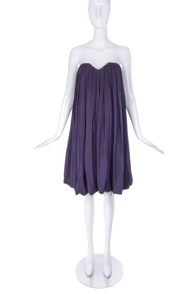 Chloé Aubergine Strapless Bubble Dress