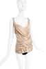 Christian Dior by John Galliano Ivory Nude Silk Jersey Draped Asymmetric Runway Top Spring 2007
