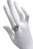 Christian Dior Gold Cocktail Ring with an Aquamarine Blue Crystal