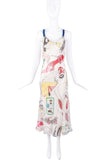 Christian Dior by John Galliano Multi Color Print Dress Spring 2001