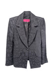 Christian Lacroix Black with Giraffe Print Black Sparkle and Bead Pattern Blazer Jacket