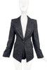 Christian Lacroix Black with Giraffe Print Black Sparkle and Bead Pattern Blazer Jacket