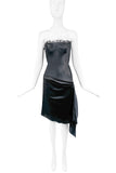 Christian Lacroix Black Silk Tulle Bustier Side Bustle Corset Cocktail Dress