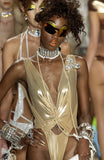 Christian Dior Lucite and Large Crystal Broach SS2004