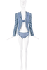 Christian Dior by John Galliano Blue Denim Lace Up Corset Jacket Fall 2002