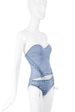 Christian Dior by John Galliano Blue Denim Lace Up Corset Belt Fall 2002