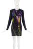 Christopher Kane Black Nylon / Lycra Body Con Orchid Print Dress
