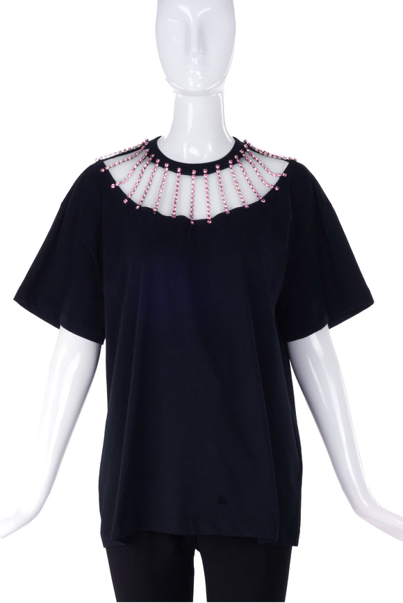 Christopher Kane Pink Crystal Neck Cage Showgirl Top from the Fall / Winter 2018 collection