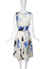 Christopher Kane White Fit and Flare Princess Dress with Paintbrush Print Resort2013