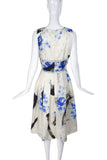Christopher Kane White Fit and Flare Princess Dress with Paintbrush Print Resort2013