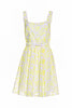 Christopher Kane White and Neon Yellow Eyelet Lace Dress