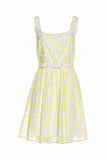 Christopher Kane White and Neon Yellow Eyelet Lace Dress