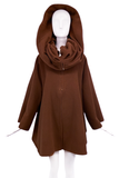 Claude Montana Brown Oversized Hood A Line Zipper Coat Jacket