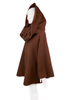 Claude Montana Brown Oversized Hood A Line Zipper Coat Jacket
