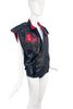 Claude Montana Black Leather Red Logo Biker Vest 1984