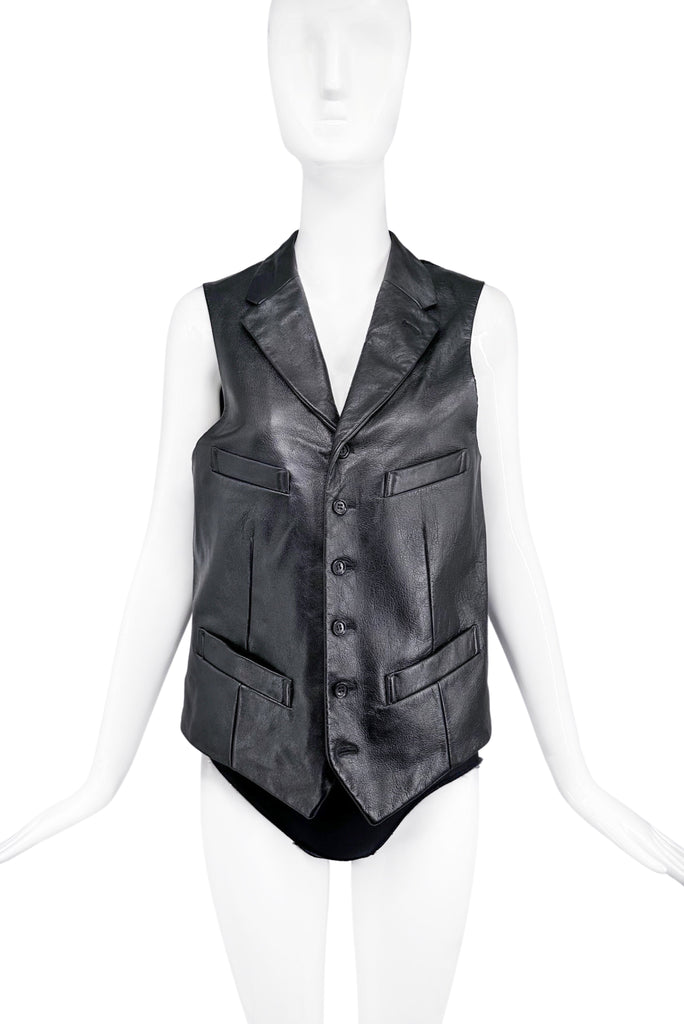 Comme des Garçons Black Leather Suit Vest