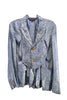 Comme des Garçons Iridescent Green and Blue Floral Print Deconstructed Suit
